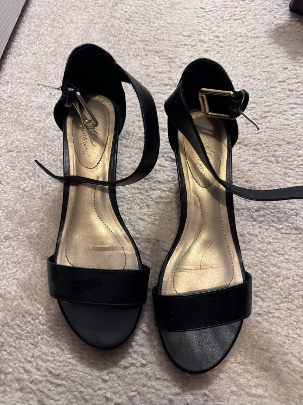 Black Women's Ankle Strap Sandals - Classic Evening Heel
